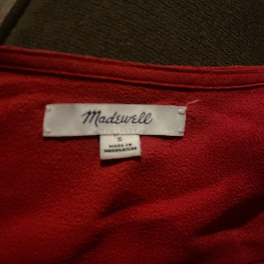 Madewell S Front Wrap Tie Balloon Sleeve Blouse Top - Picture 2 of 8
